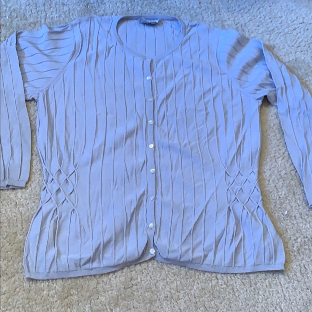 Sparkly grayish blue sweater